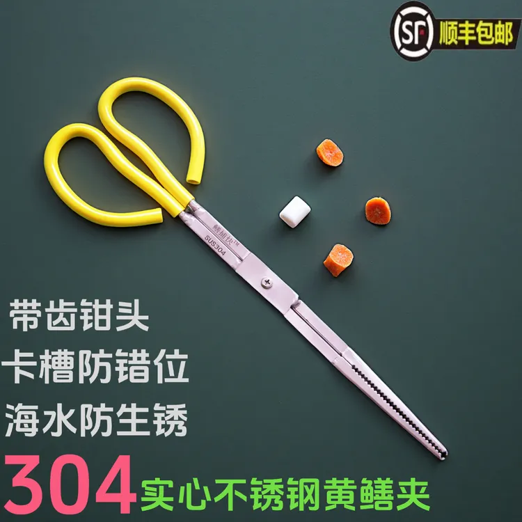 赶海不锈钢夹子加厚防滑304实心黄鳝泥鳅螃蟹夹专用工具夹鱼