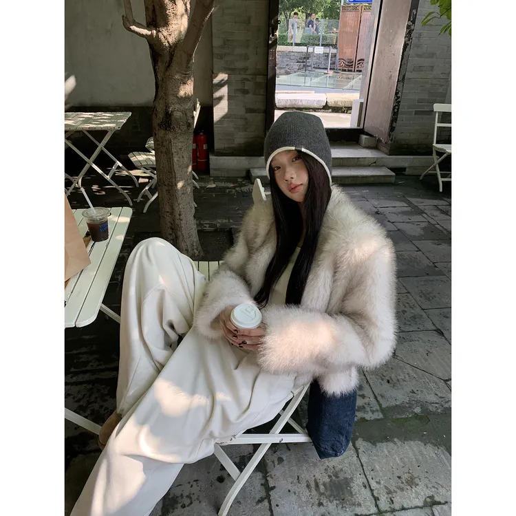 【苏黎世毛毛外套】气质温柔毛茸茸慵懒感短款HD毛毛外套254A3217