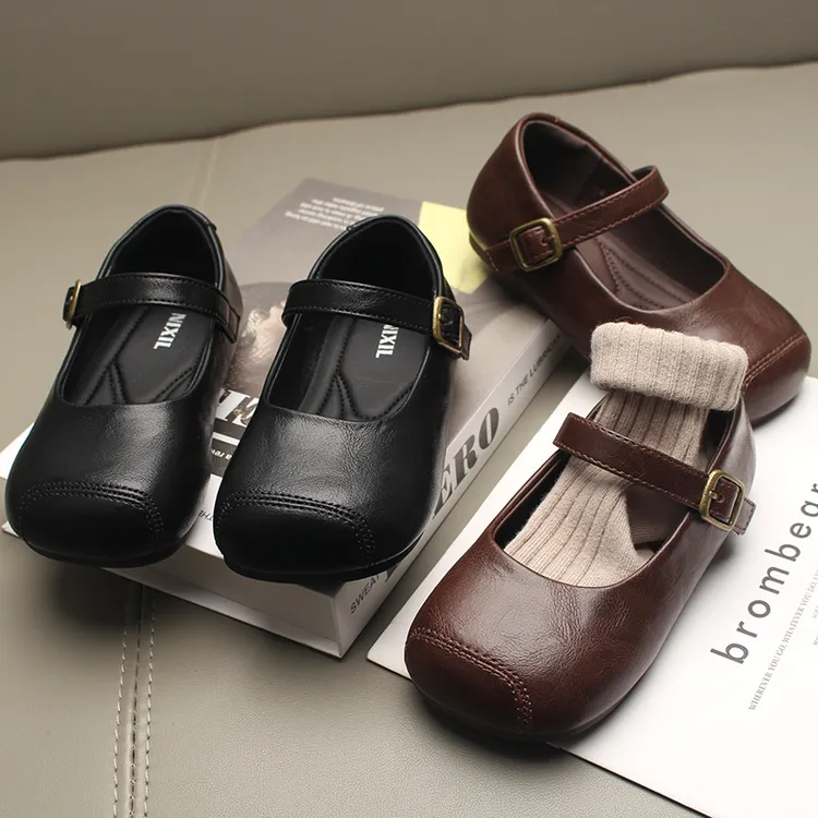 2025秋季新款儿童小皮鞋女童单鞋宝宝公主鞋软底小女孩黑色洋气