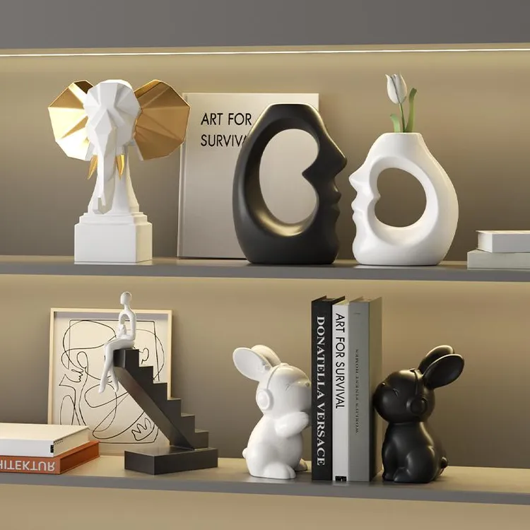 家居艺术感高级摆件新家客厅电视机柜酒柜书柜装饰品花插玄关现代