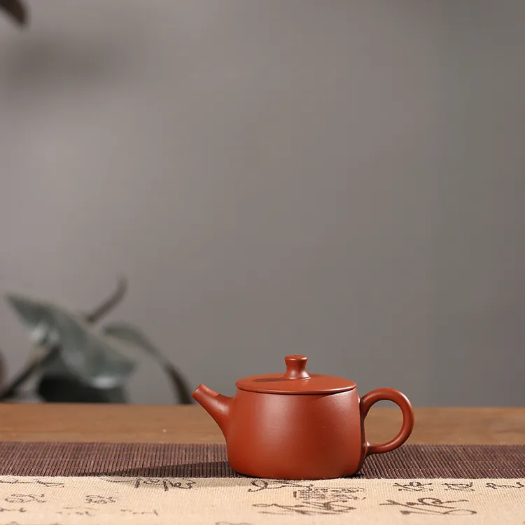 潮州功夫茶手拉朱泥汉瓦大口泡茶壶陶壶两杯工夫茶壶朱泥手工壶