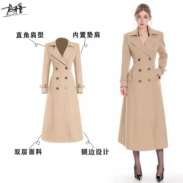 龙牙童推荐【滑铁卢风衣】显瘦通勤小个子女风衣气质轻奢收腰秋季