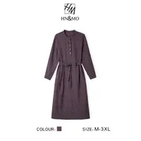 韩穆KA69399连衣裙新款春秋冬提花长袖轻奢高级连衣裙