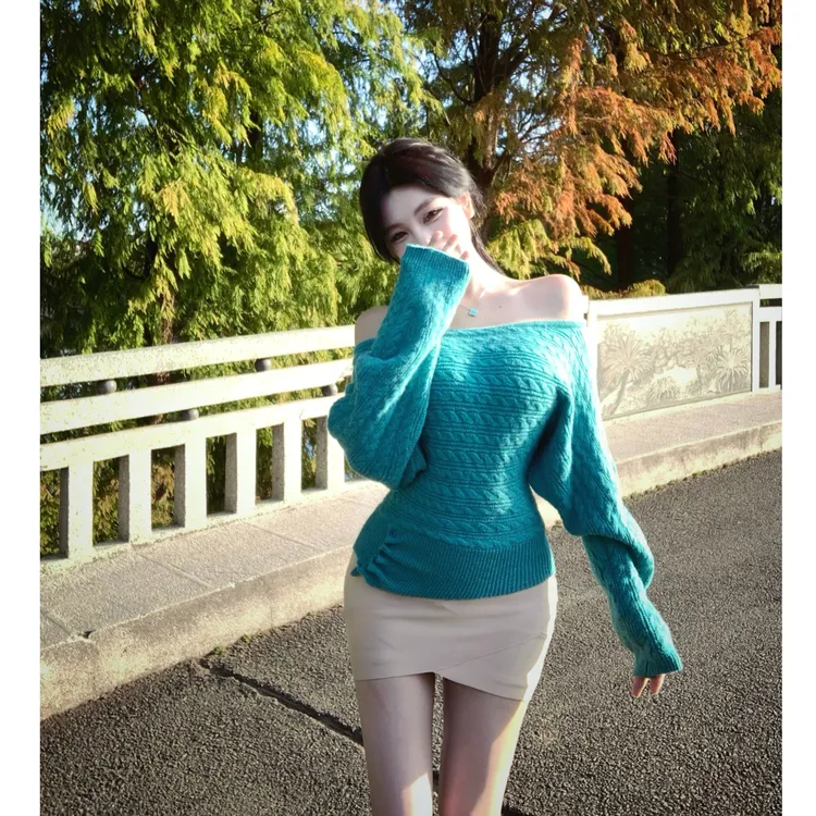 WW定制「麦浪絮语」显瘦长袖网红针织修身秋冬百搭小众设计感上衣