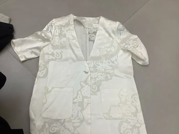 真丝短袖薄款西装外套