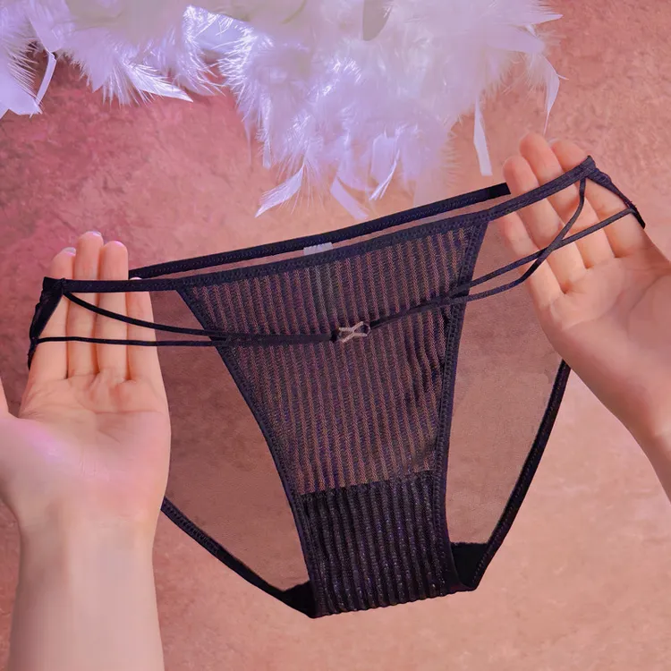 2025新款性感蕾丝内裤女中低腰时尚火辣网纱透明三角裤弹力