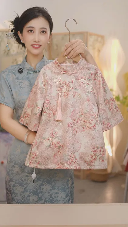 【芷若】SC592女童2025新中式秋季新款流苏长袖国风旗袍裙