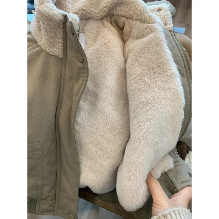 2025秋冬季新款棉衣外套儿童装加绒加厚保暖休闲短款男女童棉服