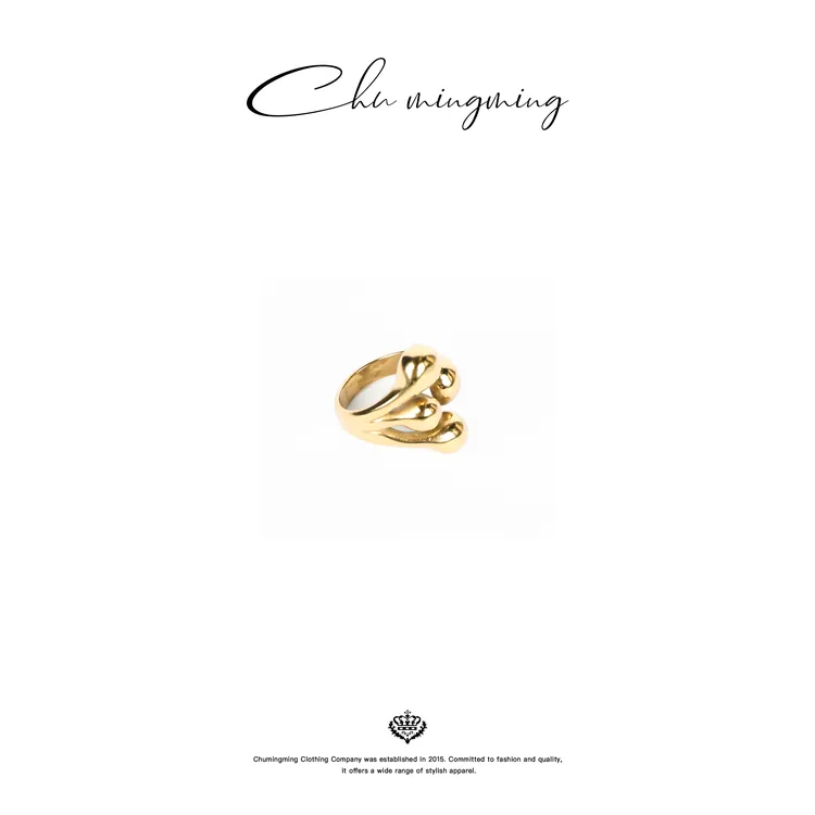 铜合金戒指  【CHUMINGMING】水滴豆豆戒指SP15137