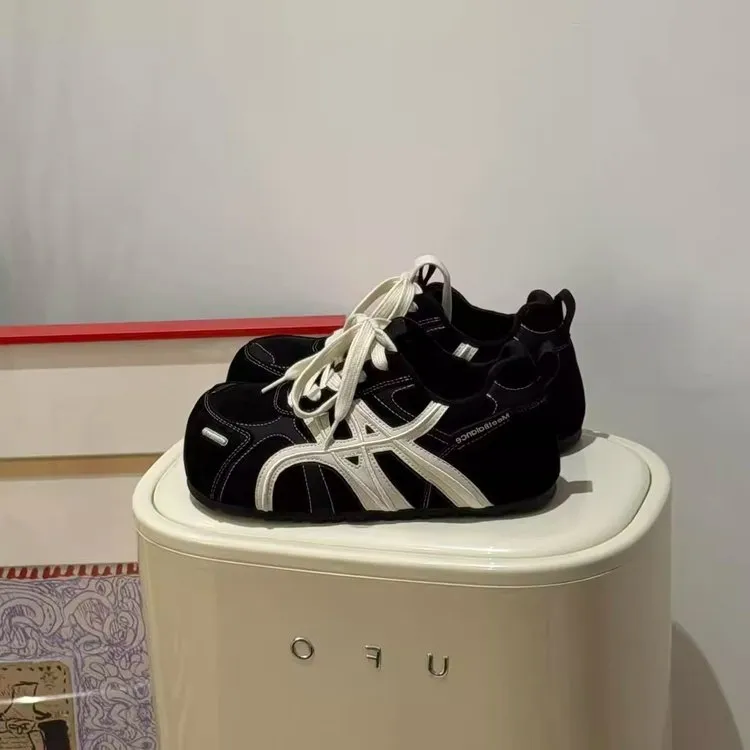 迷你小泡芙圆头面包鞋女秋冬加绒加厚软底舒适百搭休闲德训鞋