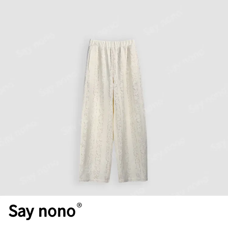 懒猫nono│Saynono 时尚定制面料松紧腰简约显瘦百搭阔腿裤WD25009