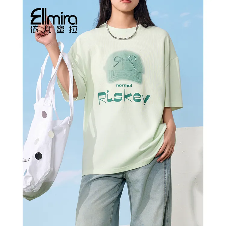 9091女童短袖t恤大版T夏季上衣宽松圆领2025新款大童洋气薄潮款 