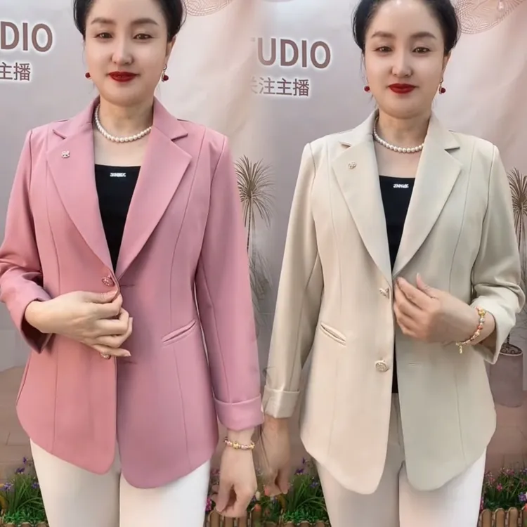 2025年气质减龄西服春夏季薄款半衬彩色修身时尚精品西装外套爆款