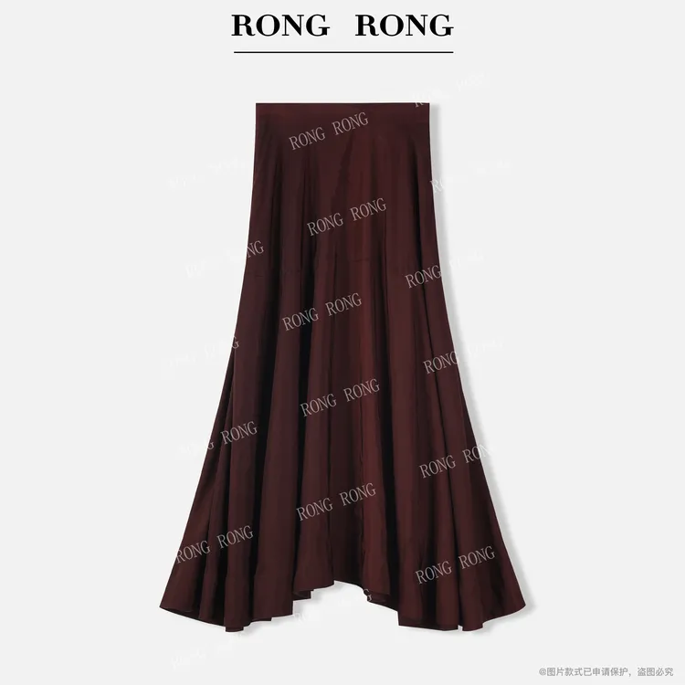 溶溶【丝光暮影】RONGONG人丝混纺垂感大摆优雅鱼尾半裙ZGX6Q1981A