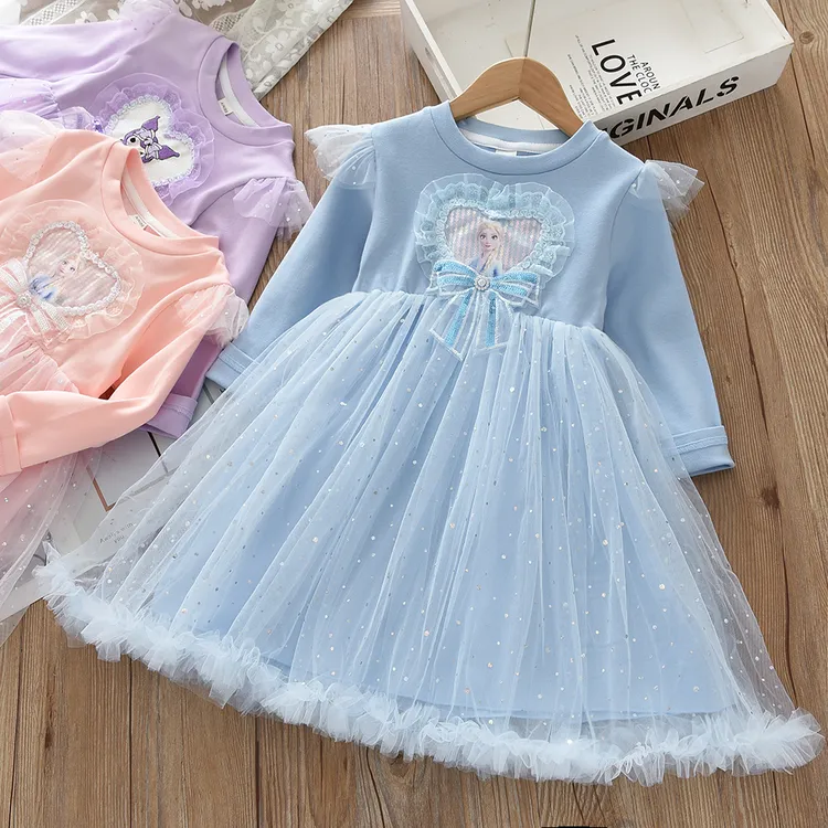 女童加绒爱莎公主裙连衣裙2025儿童新款洋气保暖上学穿的艾莎裙子