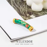 铜合金合成锆石吊坠 XL-573古典宫廷花月佳期弯管穿珠吊坠