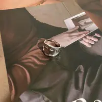 925银戒指 S925银小众设计韩版肌理感造型时尚开口戒简约不规则