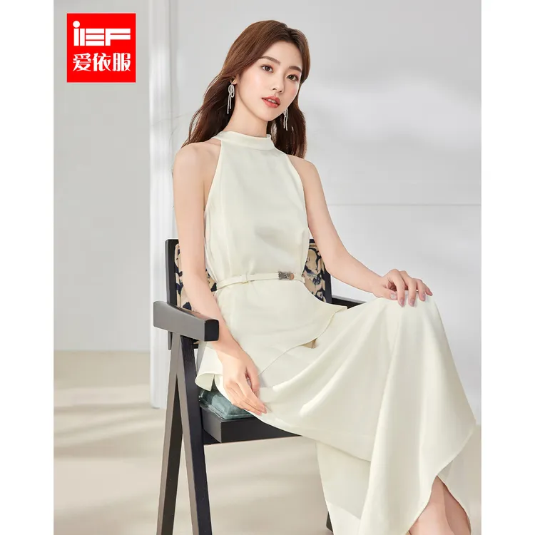IEF/爱依服2025新款夏季时尚百搭法式小众气质梭织上下套裙流光风