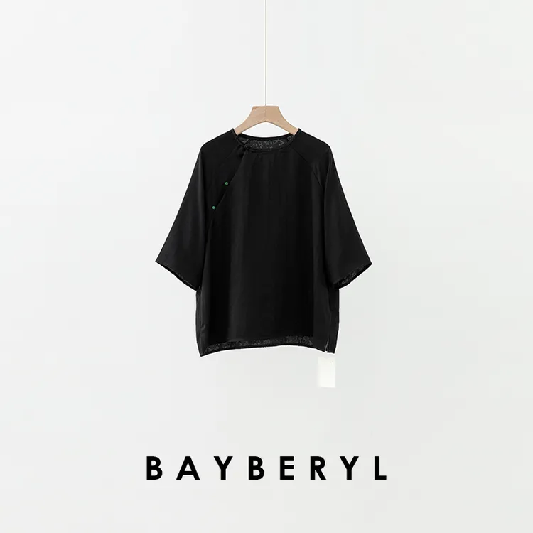 卷BAYBERYL老贝金丝流光*真S新中式提花短袖上衣NCY5F3009-7/2