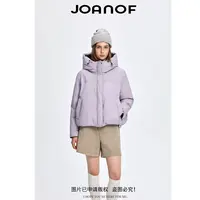 JOANOF冬季新款连帽插肩袖正反两面穿女款鹅绒服-EF5DYA066-K