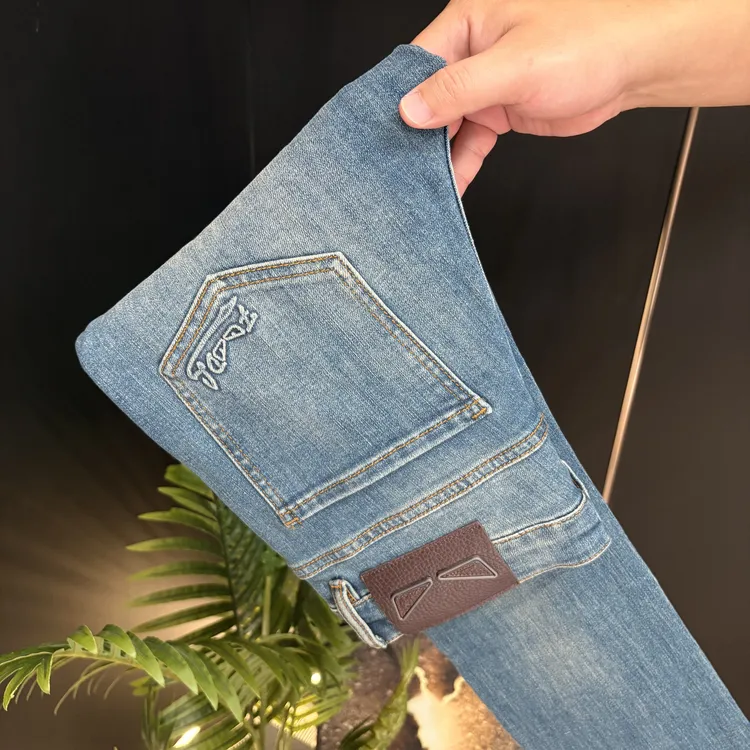 【TT专属】秋冬爆款藏青蓝弹力男士牛仔裤休闲百搭小直筒时尚男裤子