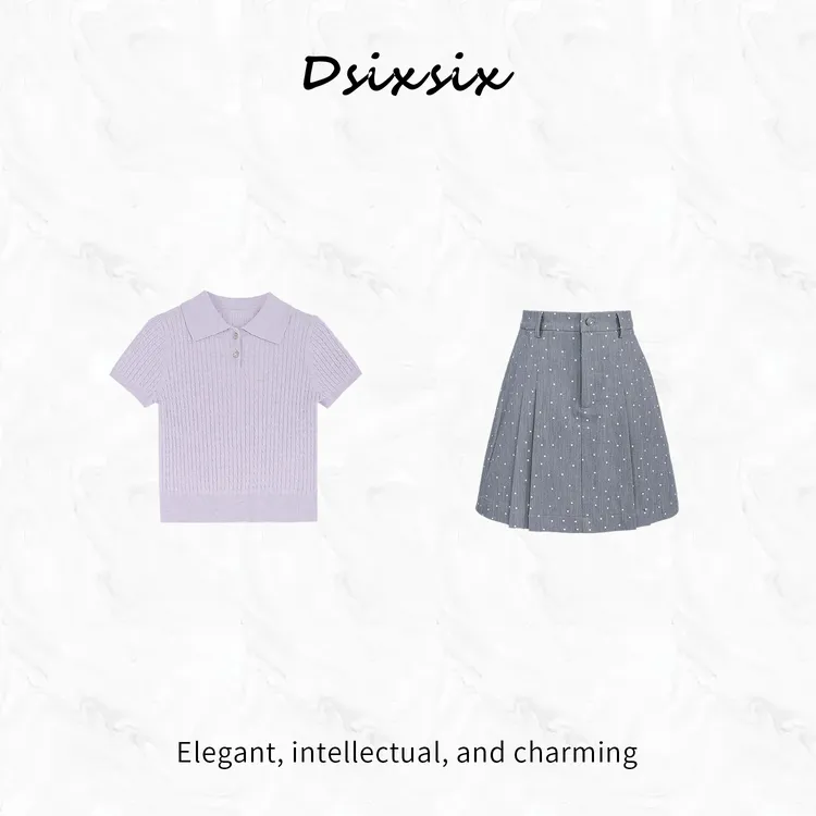 Yeah Me/也觅【雾都涟漪】夏季优雅风甜美气质百搭短裙套装连衣裙女