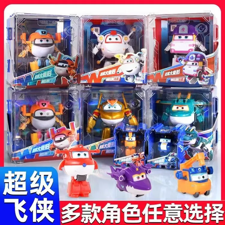 正品超级飞侠大变形机库款乐迪大壮剑剑大程大力金塑料盒装玩具