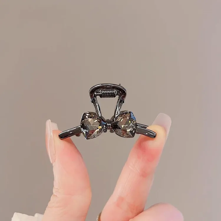 韩式蝴蝶结水钻小抓夹侧边碎发刘海夹子公主夹头饰女小号设计发夹