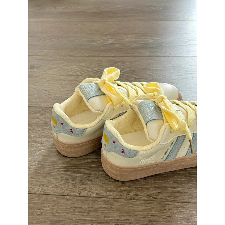 原创复古厚底板鞋女ins潮2025新款爆款小白鞋韩系小众百搭休闲鞋