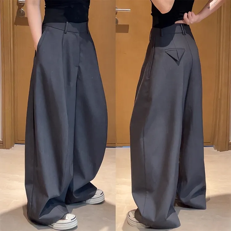 西装阔腿裤女秋季2025新款大码高腰显瘦百搭垂感直筒休闲裤子宽松