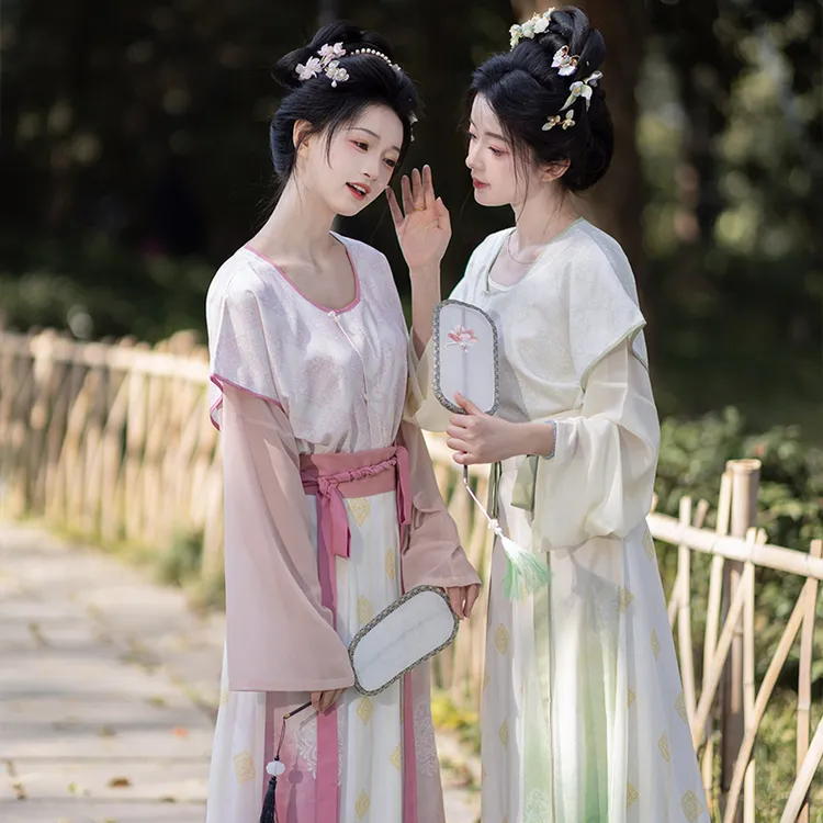 琼玉阁【唐芯】原创唐制汉服唐褙子圆领衫齐腰八破群日常国风春夏