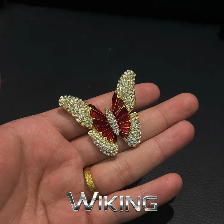纯铜锆石戒指 王大嘴原创 ”金蝶银钻“奢华珐琅锆石蝴蝶戒指A546