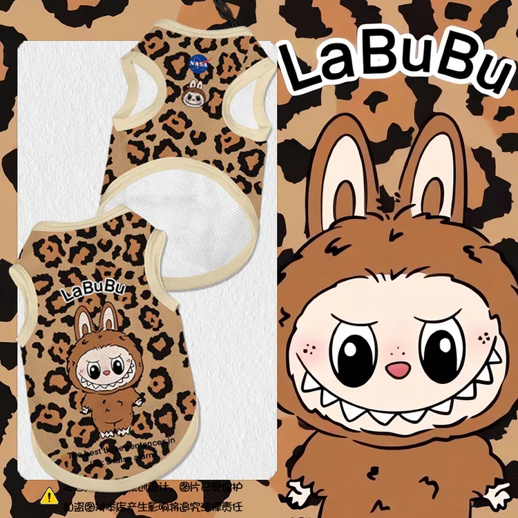 NASA联名拉布布labubu可爱宠物背心狗狗猫咪衣服大中小防掉毛比熊
