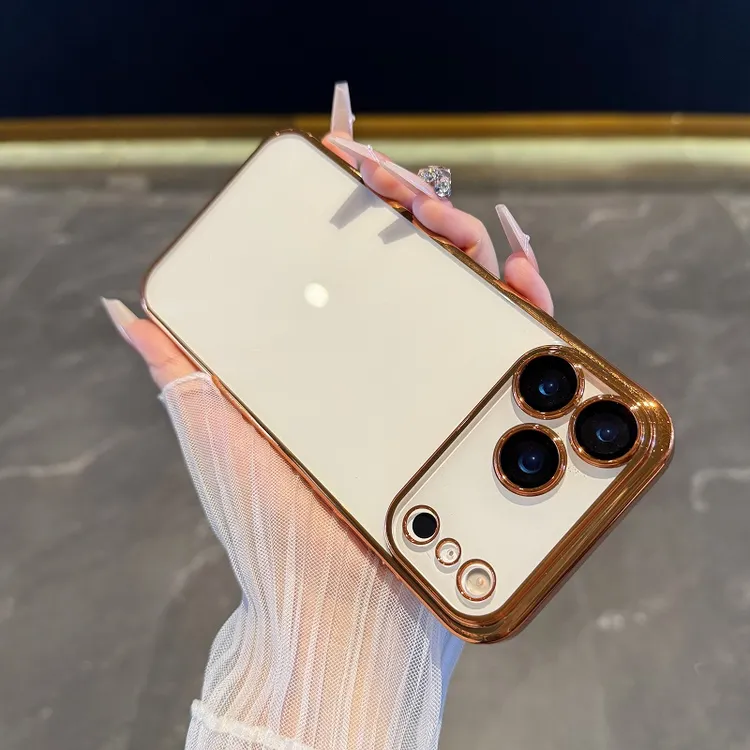 原机色适用于iPhone17promax手机壳电镀透明苹果17全包防摔高级硬