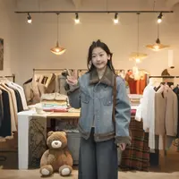 闵笑一【加州暖意】新款温柔显瘦气质设计感休闲牛仔外套上衣