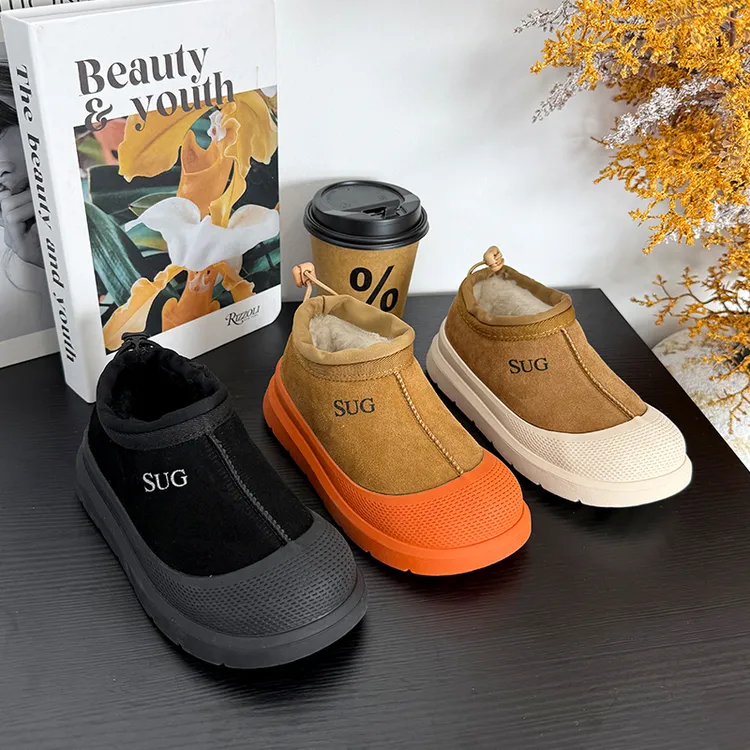 儿童真皮雪地靴2025年冬季新款保暖女童短靴皮毛一体男童棉鞋潮款