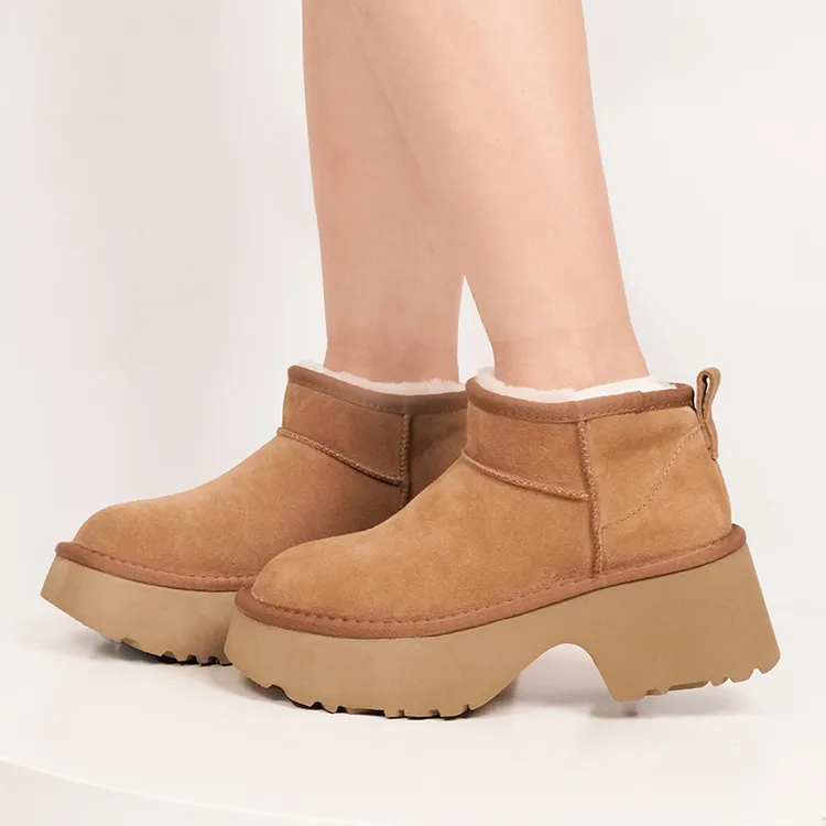 【人鱼靴】厚底雪地靴桑坡2025新款女款爆款冬季100%羊皮一体棉短筒