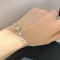 合金锆石手链 9574号39102#法式雪花星星镶嵌满钻质感手链（预）