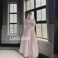 【现货】LUOLUOZ【春日随想】轻奢设计感泡泡袖温柔风连衣裙DL123