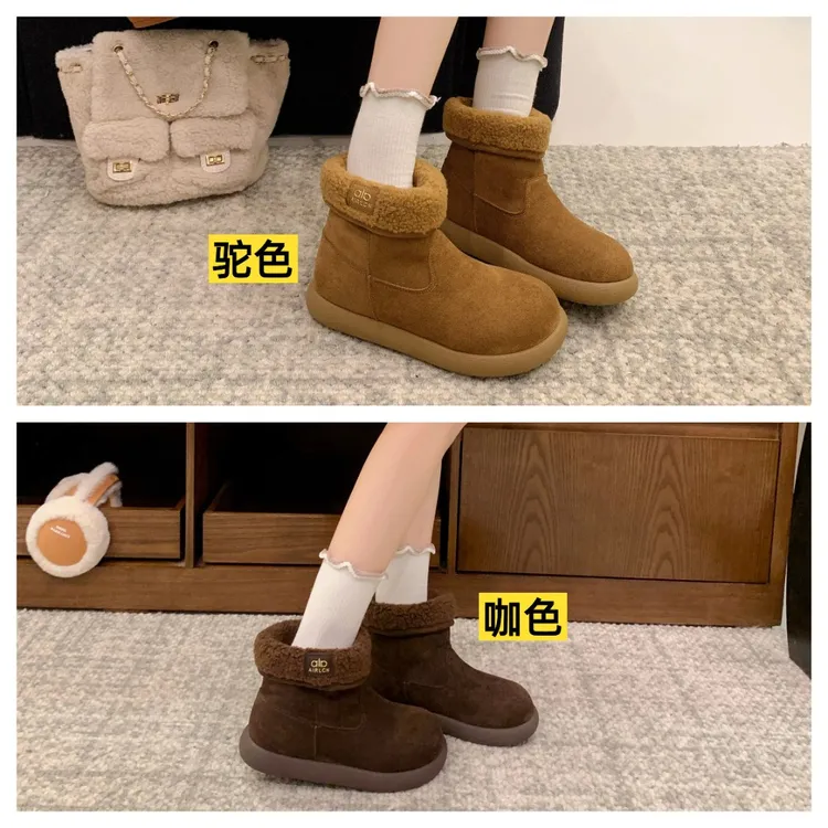 616-09大码女鞋勃肯短靴2025冬季加绒加厚新款保暖防滑爆款雪地靴