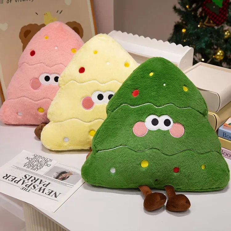 可爱圣诞树抱枕圣诞节装饰松树办公室座椅腰靠垫车载靠枕沙发靠背