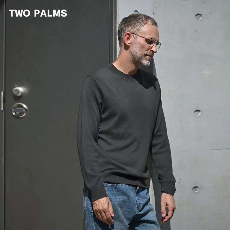 TWO PALMS 100S精纺羊毛   高级感加厚圆领羊毛毛衣男冬季打底衫