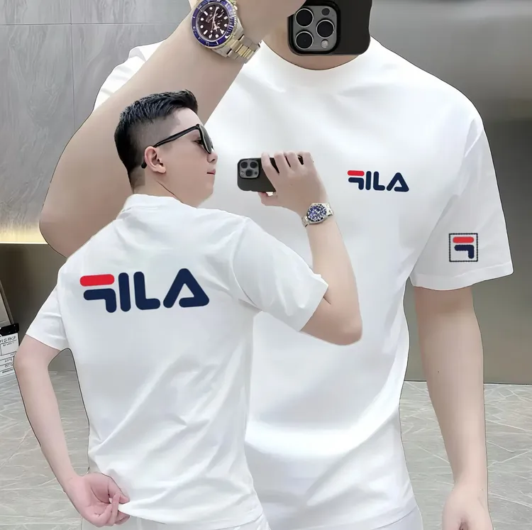 夏季新款时尚潮牌男士百搭高端弹力修身短袖体恤