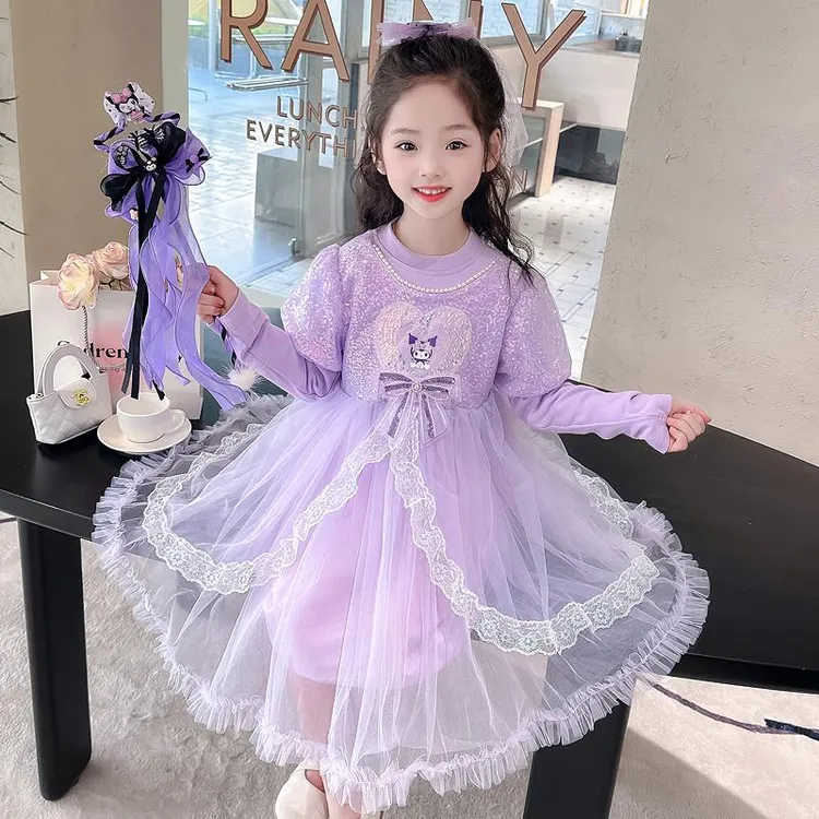 女童春秋季库洛米连衣裙秋季2024新款纱裙女宝宝儿童秋款公主裙子