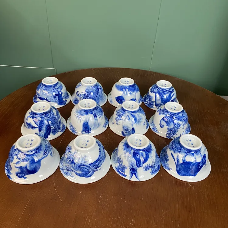 【十二生肖】彧兮竹柴窑压手杯 手工手绘 景德镇茶具