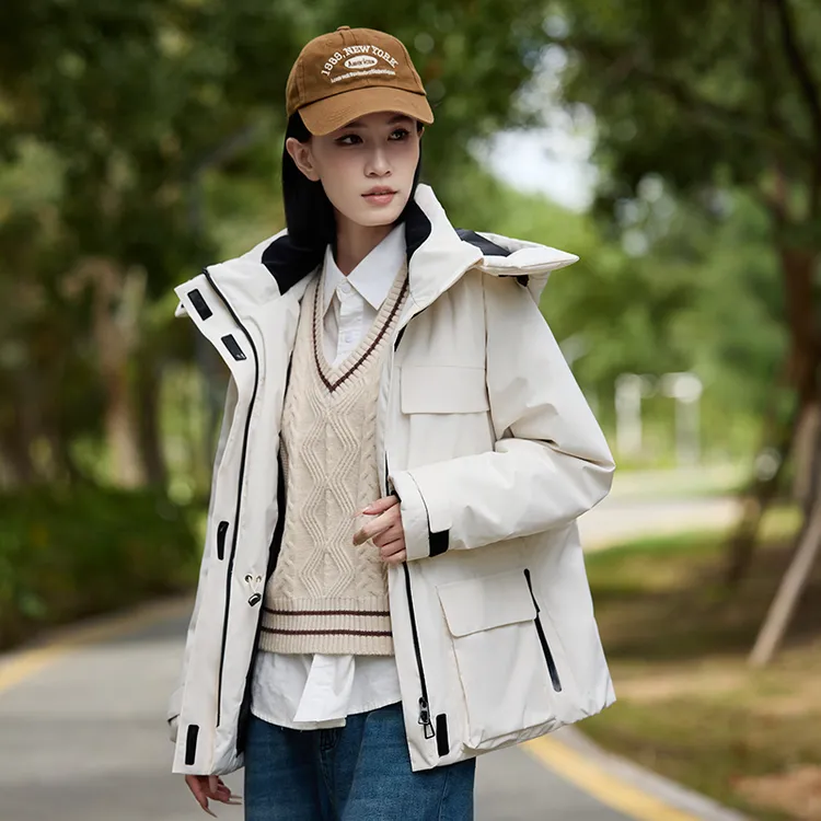 【静静专属】2025新款羽绒服女中长款冬季小个子时尚洋气时髦工装外套三防连帽