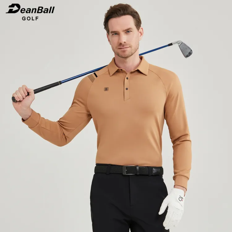 DEANBALL高尔夫男士长袖透气速干弹力T恤polo衫GOLF运动球上衣服