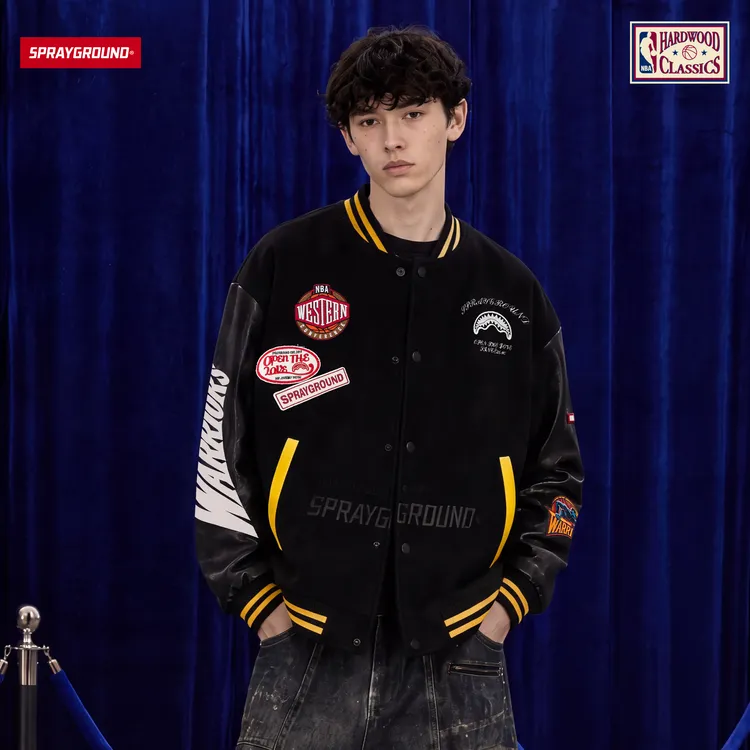 SPRAYGROUND I NBA HWC联名系列鲨鱼嘴夹克复古美式JM NE231135