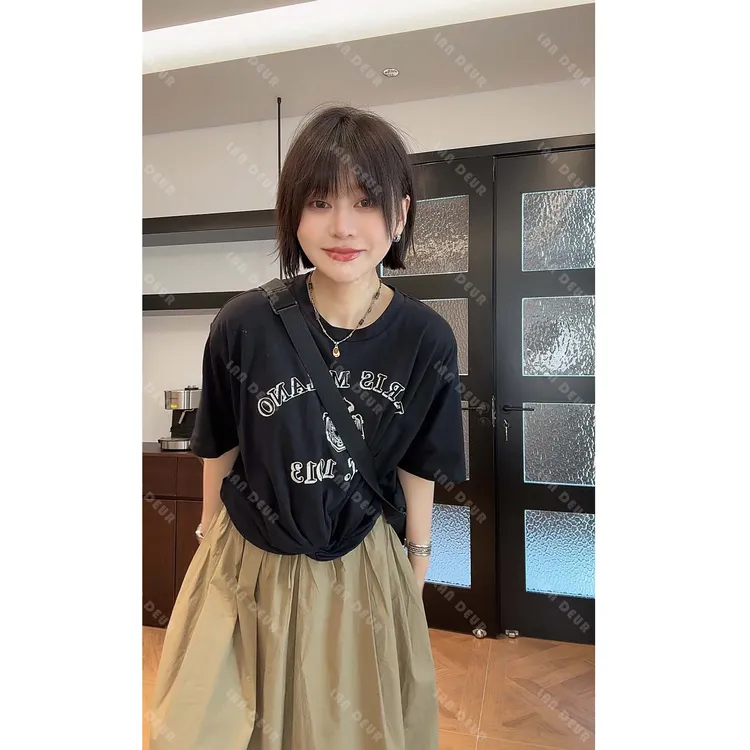 JIUJIU【盛夏花园】网红时尚休闲设计师圆领重工宽松百搭春夏T恤