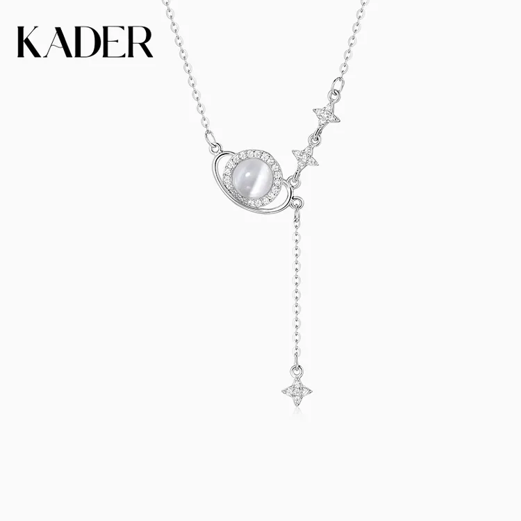 KADER/卡蒂罗星球流苏项链天然猫眼石时尚逐步饰品百搭气质小众